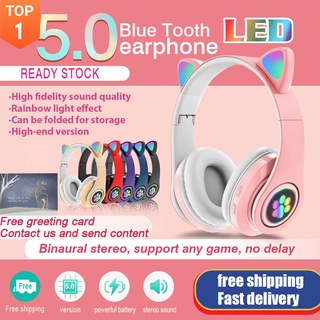 【Ready Stock 】Headphone Cat Cute cat ear headphone blutooth 5.0 P47M / B39 Wireless Headset
