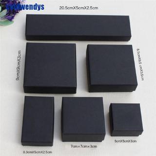 Black Paper Package Case Ring Necklace Earrings Bracelet Jewelry Gift Box Decor
