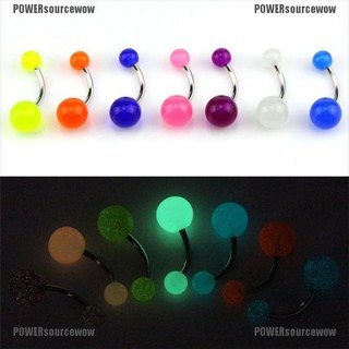 7PCS/Set Glow In The Dark Belly Button Navel Bar Rings Body Piercing Jewelry