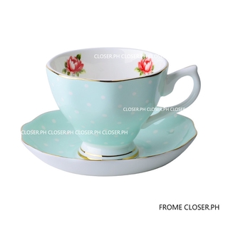 Ready stock&COD European Ceramic coffee cup cup+Saucer+spoon+gift box seT (1)