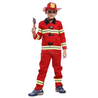 Boy Fireman Costume Halloween Cosplay Firefighter Set Party Performance Clothing Kids Fancy Dress