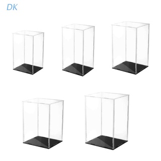 DK Black Base Clear Acrylic Display Case Dustproof Protection Model Toy Show Box Showcase for Action Figures Toys Collectibles