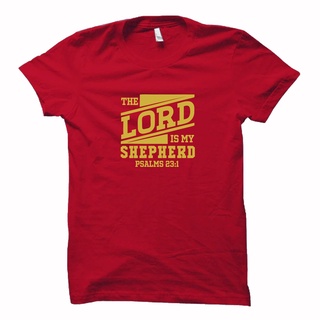 Christian Shirt AOW The Lord is my Shepherd Psalms 23:1 RED Bible Verse Family Shirt Unisex Tees