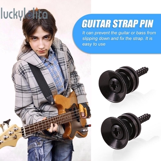 LUCKY-2pcs Guitar Pegs for Folk Ukulele Guitar Strap Buckle Button End Lock Pins Parts-COD