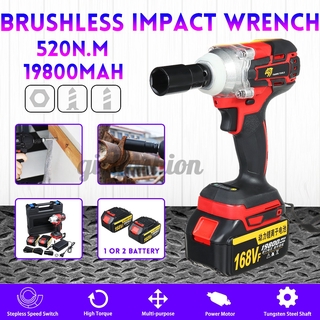 168V 12000mAh 520N.m Cordless Lithium-Ion battery Electric Impact Wrench Cordless Brushless with Rechargeable Battery AC 100-240V (1)