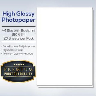Yasen High Glossy Photopaper A4 180gsm (20sheets)