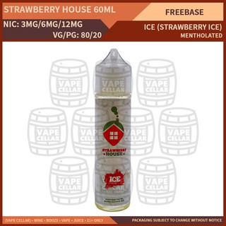 Strawberry House 60ML Ice (3 MG, 6 MG, 12 MG) Vape Juice E Liquids
