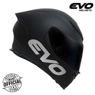 EVO GSX 3000 V2 Plain Matte Black Full Face Dual Visor Helmet with Free Clear Lens