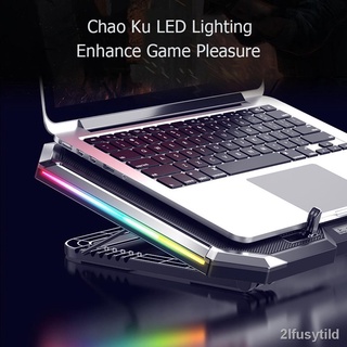 【Boutique Department Store】Six Fan Led Screen Two USB Port RGB Lighting Laptop Cooling Pad Notebook