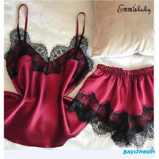 ❀ℳay-Sexy Women Sleepwear Nightwear Robe Satin Silk Babydoll (1)