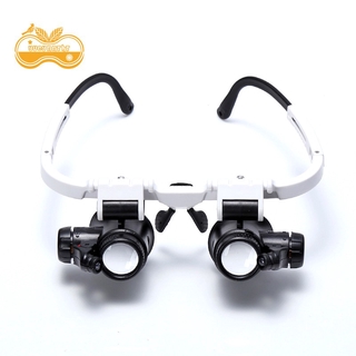 8x 15x 23x Double Eye Loupe Head Wearing Repair Jeweler Watch Clock Magnifier Illuminated Magnifying Glass with LED Light