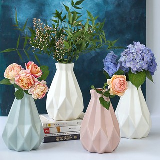 Nordic Vase White Imitation Ceramic Flower Pot Flower Basket Flower Vase Decoration Home Decoration