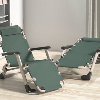 ☌Recliner folding chair lunch break chair siesta folding bed leisure backrest lazy sofa home balcony
