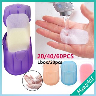 20PCS/ Soap Paper Disposable Portable Hand-washing Foaming Soap Tablet Anti-microbial Mini Plastic Manual Soap Dispenser
