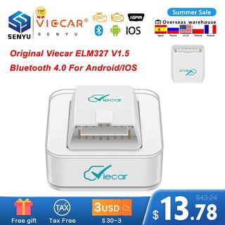 Viecar ELM327 V1.5 PIC18F25K80 Bluetooth 4.0 ELM 327 V 1 5 OBD2 Scanner Auto tools For Android/IOS