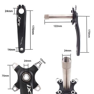 IXF 30 Speed bike crankset 170mm 24-32-42T 104BCD hallowtech aluminum alloy bicycle mtb crankset (5)