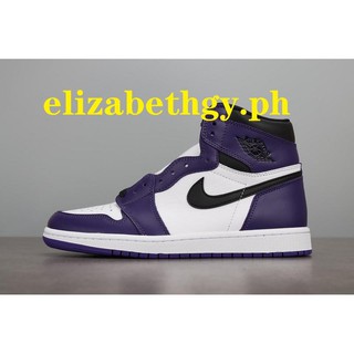 AJ1 high-top sneakers Air Jordan 1 AJ1 Court Purple White Purple Toe White Purple Grape 555088-500