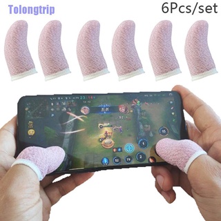 Tolongtrip> 6Pcs Sweat-Proof Mobile Game Thumb Finger Sleeve Touch Screen Sensitive Gloves