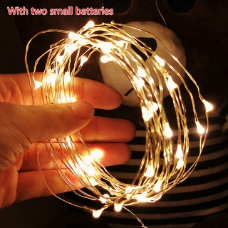Spot wholesale 2M Battery Operated LED Silver Wire Waterproof Outdoor String Lights Fairy Light