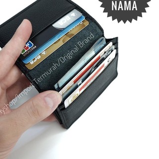 Genuine Leather Card Wallet Men Women Card Holder 23 Black