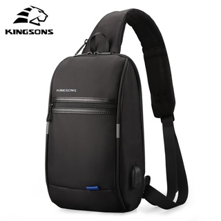 Kingsons Men Anti-theft Crossbody Bags Male Waterproof USB Charging Chest Pack Short Trip Messenger (1)