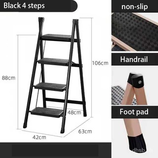 The Mini 4 Steps Stool Portable Sturdy Non-Slip Lightweight Foldable Ladder for Home Kitchen od9Y