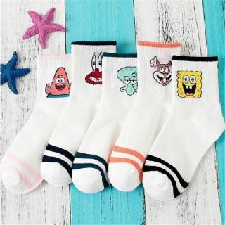 Spongebob Female Ankle Socks Korean Ankle Socks Iconic Socks Fashion Socks 100% Cotton