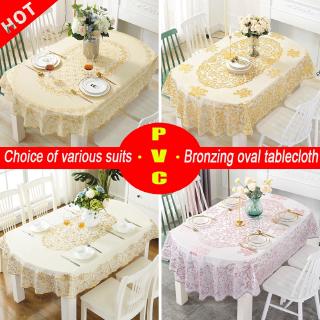 Waterproof Table Cloth PVC Table Mat Kitchen Dinning Table Cover European oval table cloth tea table mat Home Decor