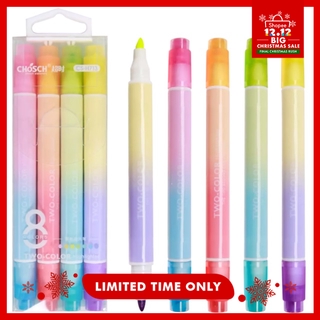 HOKKA Two-Headed Rainbow Color Highlighter Pen Set (1)