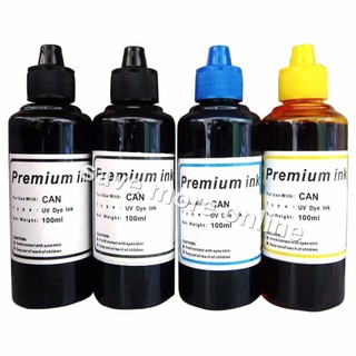 Premium UV Dye Ink compatible w/ Canon Set of 4 (Black/Cyan/Yellow)