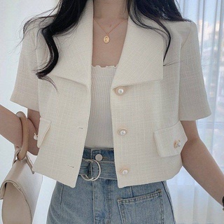 【LoveryMore】 Women's Short Suit Jacket 2021 Spring And Summer New Korean Style Loose Leisure All-Matching Short Sleeve Small Suit Blazer