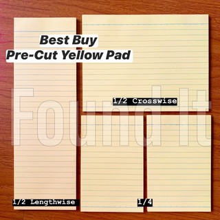 [Found It] 1/4 & 1/2 Best Buy Yellow Pad (80 leaves) / Pre-Cut Yellow Pad / Whole Yellow Pad