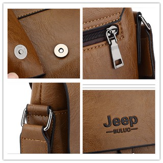 JEEP Buluo Vintage Leather Cross-body Satchel Messenger Bag (7)