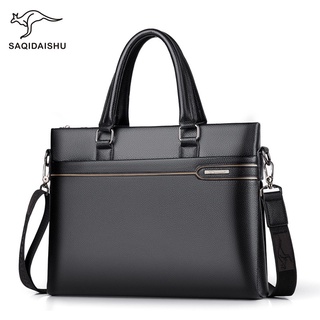 △℡Men's Bag Saki Kangaroo Handbag Casual Business One-Shoulder Messenger Briefcase Men Fashion All @