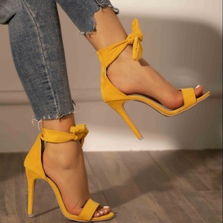European and American High Heel Sandals2020One-Word Bow Foreign Trade Women's Shoes Sexy Minimalist (8)