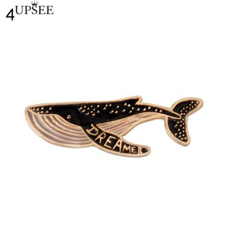 UPSEE 1Pc Enamel Lapel Badge Unisex Whale Dolphin Print Brooch Pin (3)