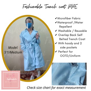 Fashionable Trench Coat PPE Autoclavable, Reusable and Washable