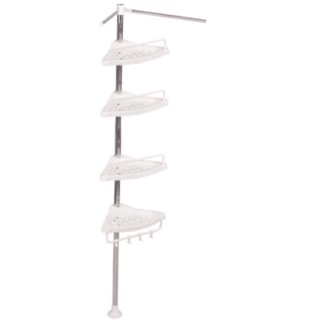 Adjustable bathroom corner pole caddy Shower organizer