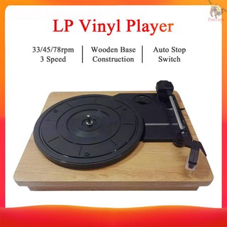 FUN Vintage Style Record Player for 33/45/78 RPM Vinyl Records 3 Speed with Wooden Base Portable LP Vinyl Player RCA Headphone Jack (1)