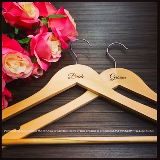 Bride & Groom personalized custom engraved hangers