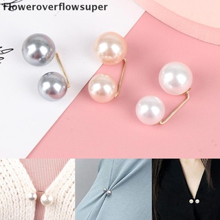 Fsph 6PCS Fashion Brooch Double Pearl Brooches for Women Metal Lapel Pins Accessories New