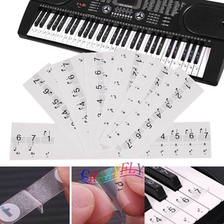 Transparent Piano Stickers Music Keyboard Key Note Labels 54 61 88 Keyboards