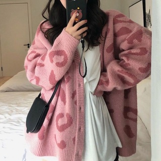 2021 Autumn And Winter Loose Lazy Sweater V-Neck Knitted Cardigan Coat Top