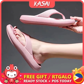 KASAI new summer Women flip flops Thick-soled Korean fashion outer wear flip-flops home slippers