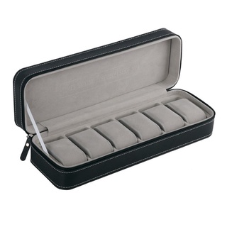 Portable 6 Slots Watch Display Box Organizer With Zipper Bracelet Storage Case