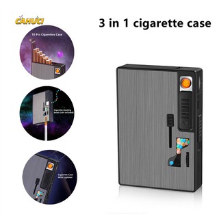 Metal Cigarette Case Box With USB Electronic Coil Lighter Tobacco Storage Case Cigarette Holder (1)