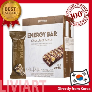 [Gomgom] Energy Bar Chocolate & Nut Korean Breakfast Cereal Bar 38g x 20ea