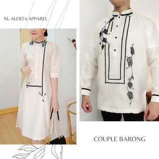 YL【BEST SELLER】 COUPLE BARONG MODERN FILIPINIANA PURE EMBROIDERED