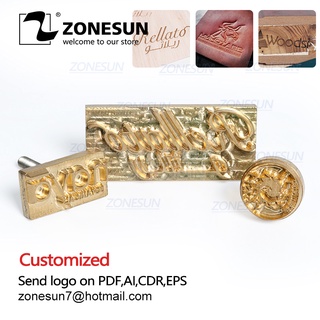 ZONESUN Custom Stamp Logo Leather Stamping Embossing Mold Stainless Steel Wood Paper Card Cake Soap