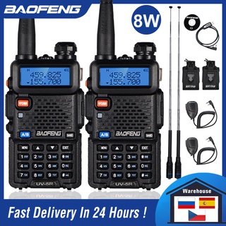 UV-5R Baofeng Walkie Talkie Set 10KM UV5R CB Radio Receiver Station 2PCS Two-way Radio Dual Band VHF